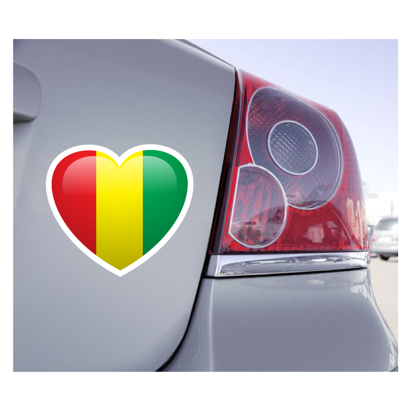 Sticker Love Drapeau Guinée - 1