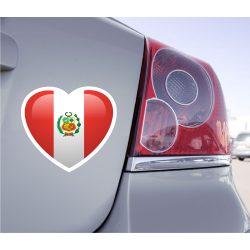 Sticker Love Drapeau Pérou - 1