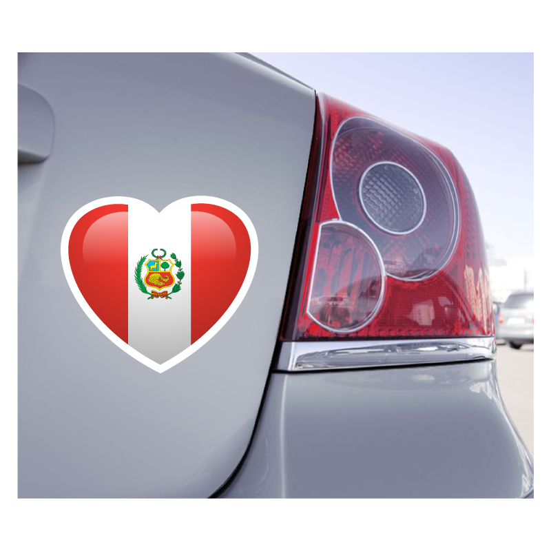 Sticker Love Drapeau Pérou - 1