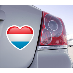 Sticker Love Drapeau Luxembourg - 1