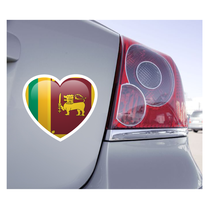 Sticker Love Drapeau Sri Lanka - 1
