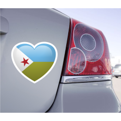 Sticker Love Drapeau Djibouti - 1