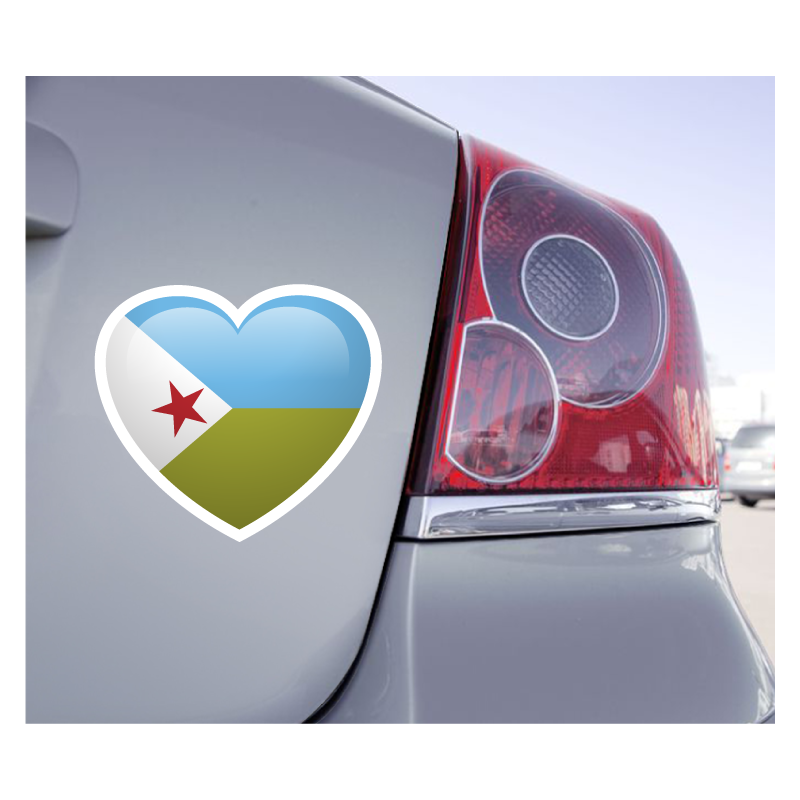 Sticker Love Drapeau Djibouti - 1