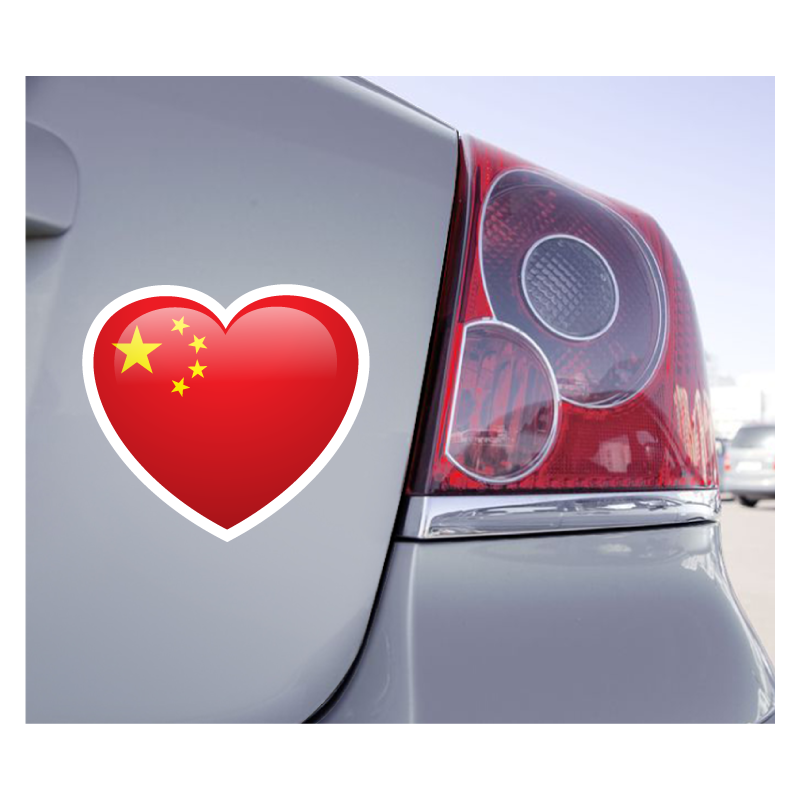 Sticker Love Drapeau Chine - 1