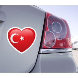 Sticker Love Drapeau Turquie - 1