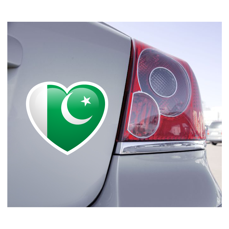 Sticker Love Drapeau Pakistan - 1
