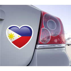 Sticker Love Drapeau Philippines - 1