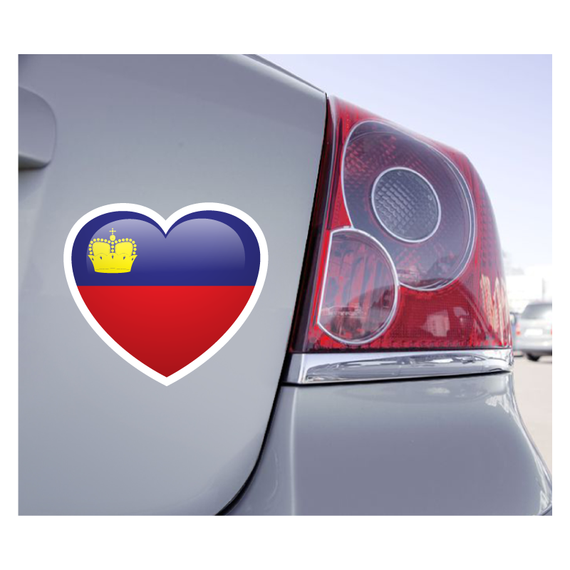 Sticker Love Drapeau Liechtenstein - 1