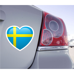Sticker Love Drapeau Suède - 1