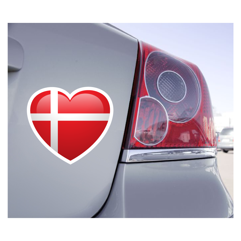 Sticker Love Drapeau Danemark - 1