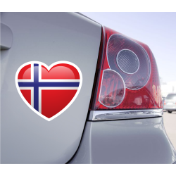 Sticker Love Drapeau Norvège - 1