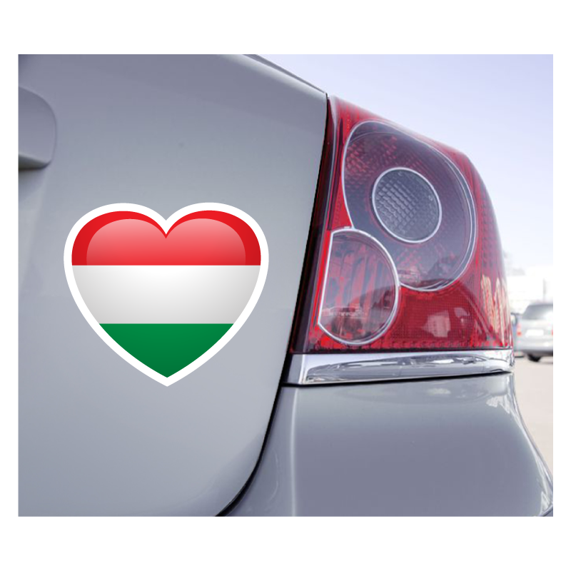 Sticker Love Drapeau Hongrie - 1