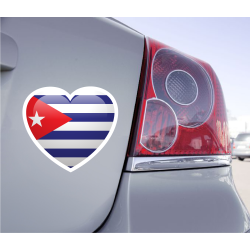 Sticker Love Drapeau Cuba - 1