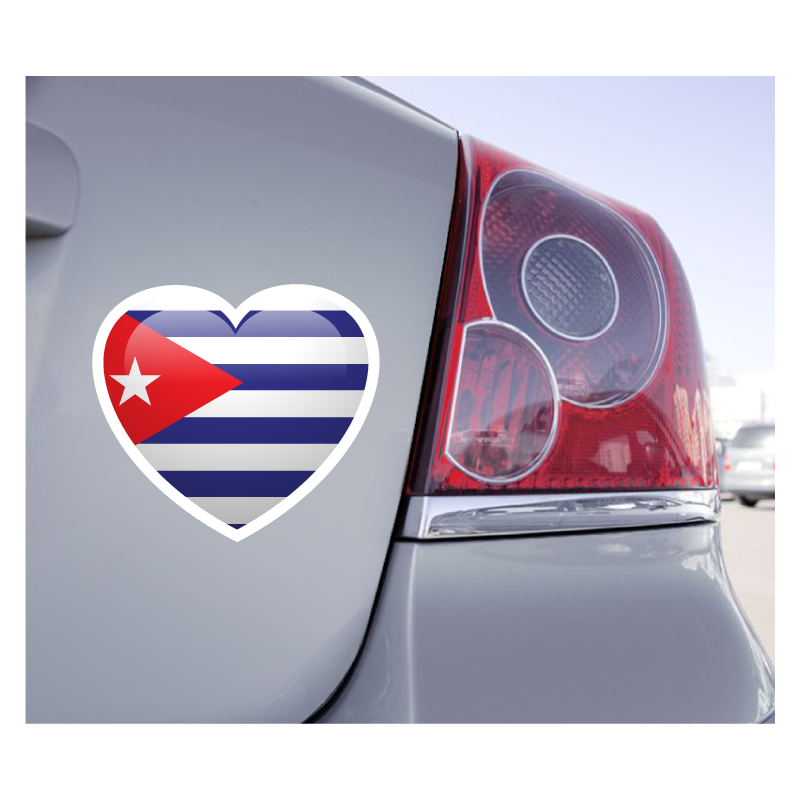 Sticker Love Drapeau Cuba - 1