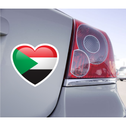 Sticker Love Drapeau Soudan - 1