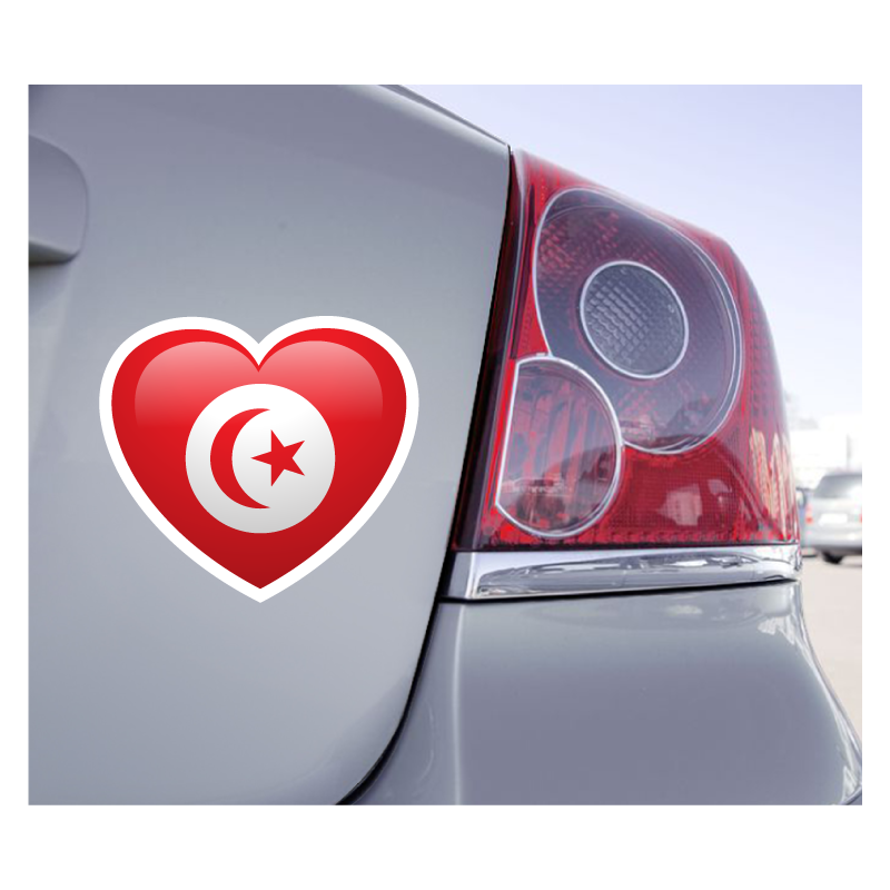 Sticker Love Drapeau Tunisie - 1