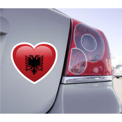 Sticker Love Drapeau Albanie - 1