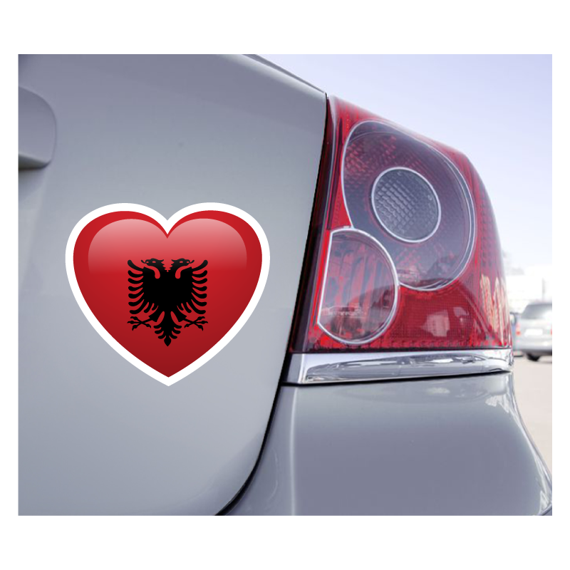 Sticker Love Drapeau Albanie - 1