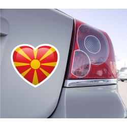 Sticker Love Drapeau Macédoine - 1