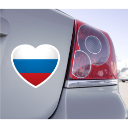Sticker Love Drapeau Russie - 1