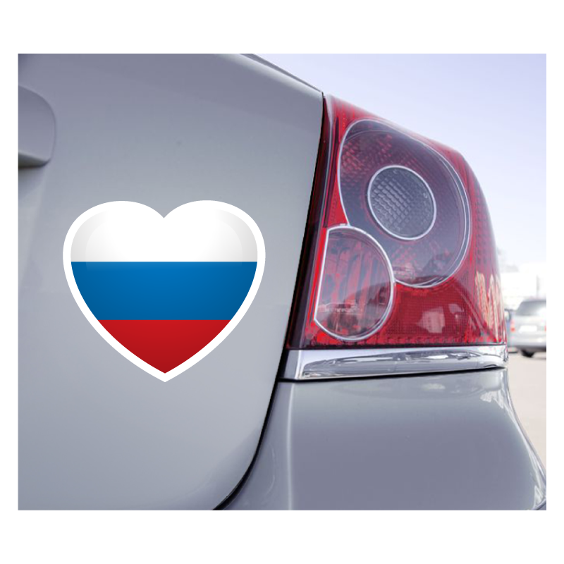 Sticker Love Drapeau Russie - 1