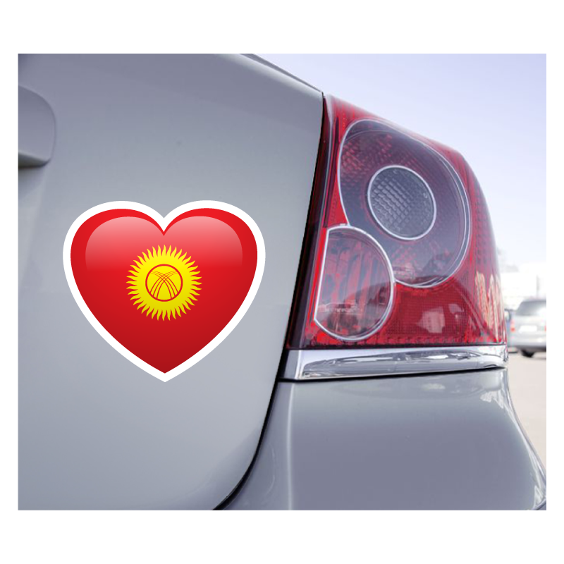 Sticker Love Drapeau Kirghizistan - 1