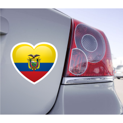 Sticker Love Drapeau Équateur - 1