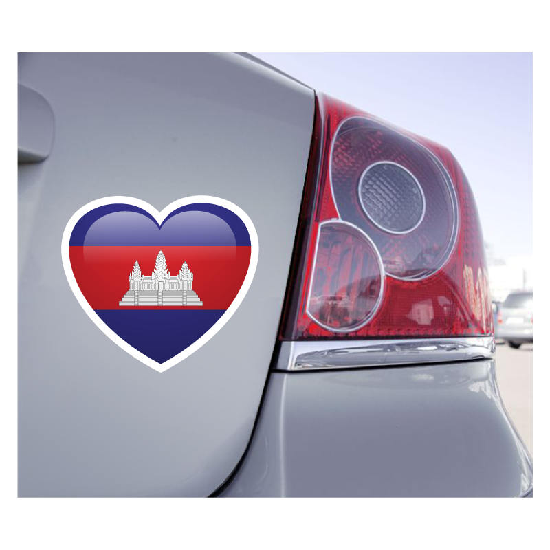 Sticker Love Drapeau Cambodge - 1