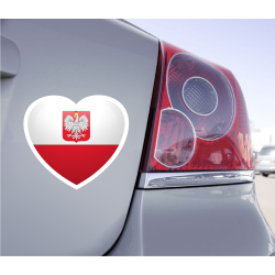 Sticker Love Drapeau Pologne - 1