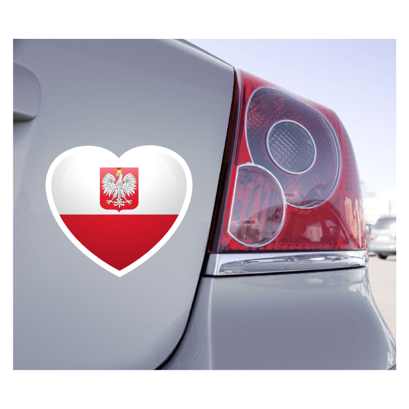 Sticker Love Drapeau Pologne - 1