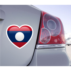 Sticker Love Drapeau Laos - 1