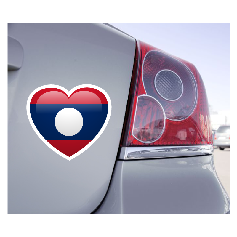 Sticker Love Drapeau Laos - 1