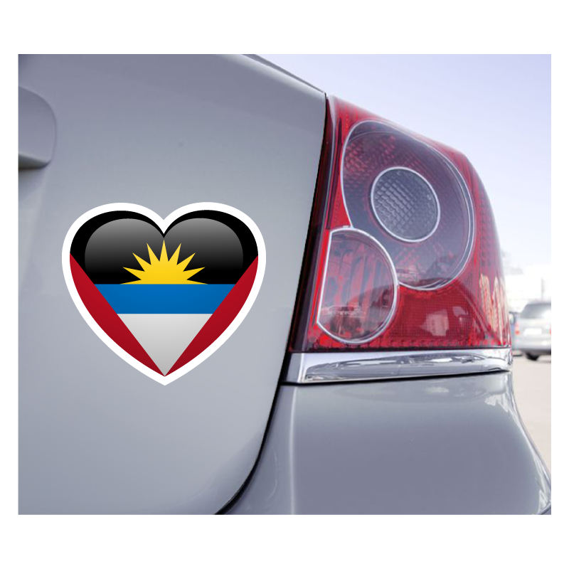 Sticker Love Drapeau Antigua-et-Barbuda - 1