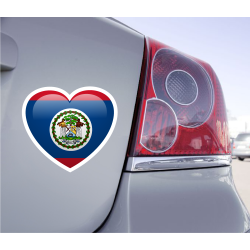 Sticker Love Drapeau Belize - 1