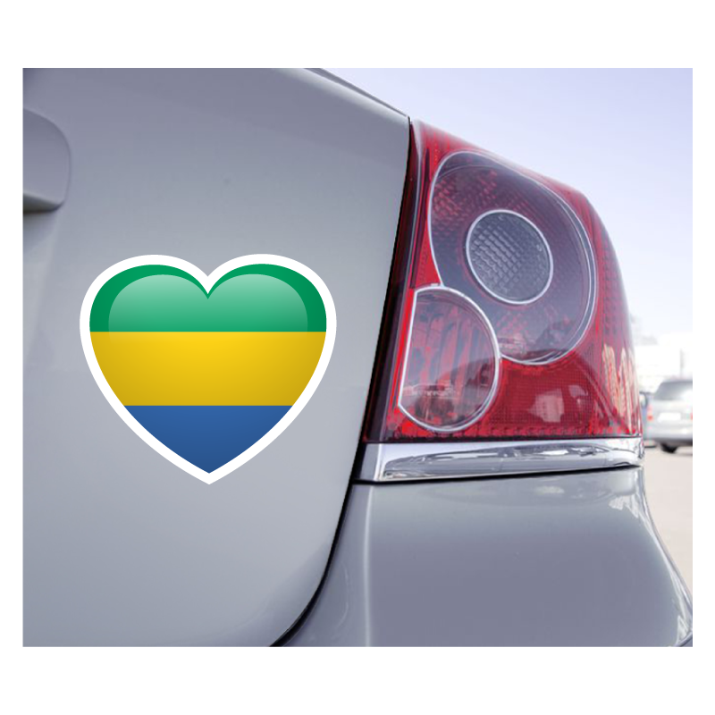 Sticker Love Drapeau Gabon - 1