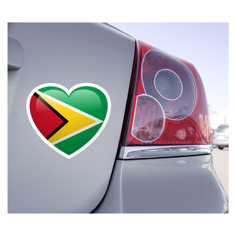 Sticker Love Drapeau Guyana - 1