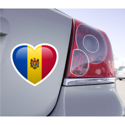 Sticker Love Drapeau Moldavie - 1