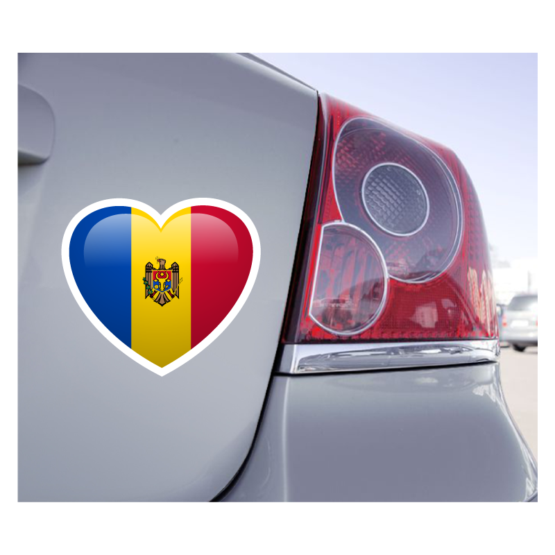 Sticker Love Drapeau Moldavie - 1
