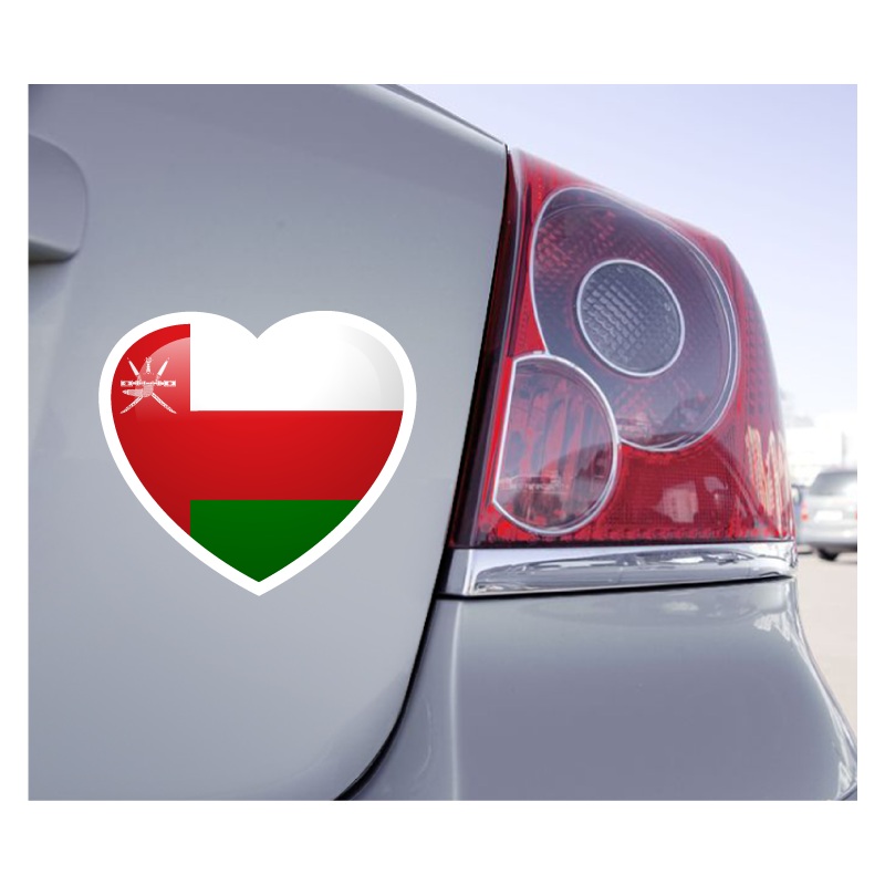 Sticker Love Drapeau Oman - 1
