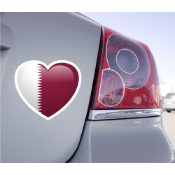 Sticker Love Drapeau Qatar - 1