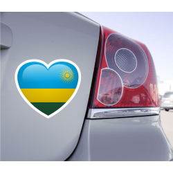 Sticker Love Drapeau Rwanda - 1