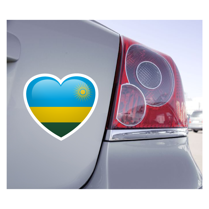 Sticker Love Drapeau Rwanda - 1