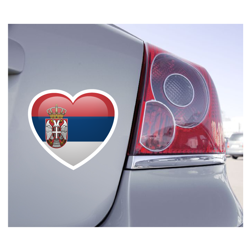 Sticker Love Drapeau Serbie - 1