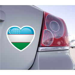 Sticker Love Drapeau Ouzbékistan - 1