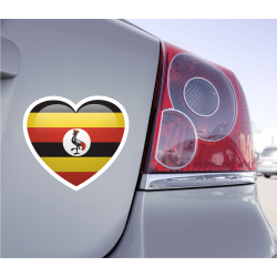 Sticker Love Drapeau Ouganda - 1