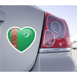 Sticker Love Drapeau Turkménistan - 1