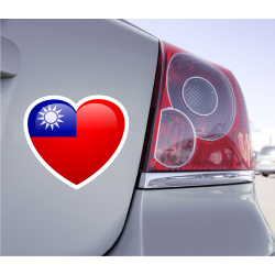 Sticker Love Drapeau République de Chine - 1