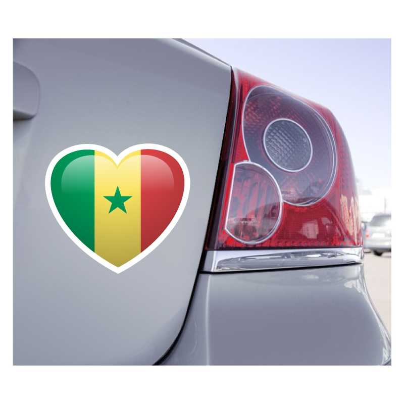 Sticker Love Drapeau Sénégal - 1