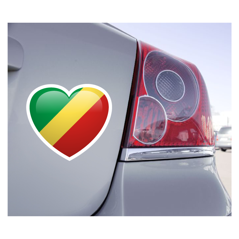 Sticker Love Drapeau Congo - 1