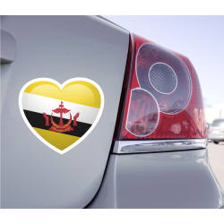 Sticker Love Drapeau Brunei - 1